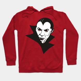 Dracula, menacing black and white illustration with red details Hoodie